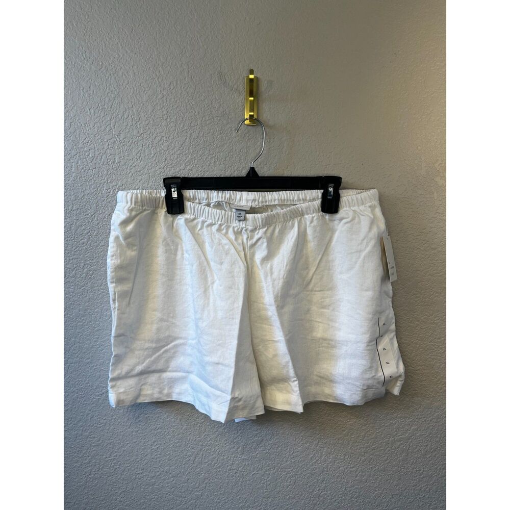 A New Day White Linen Blend Pull-On Shorts - Size XL - NWT